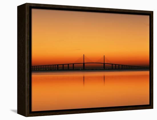 Sunshine Skyway Bridge over Tampa Bay from Fort De Soto Park, Florida, USA-Adam Jones-Framed Premier Image Canvas