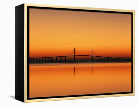 Sunshine Skyway Bridge over Tampa Bay from Fort De Soto Park, Florida, USA-Adam Jones-Framed Premier Image Canvas