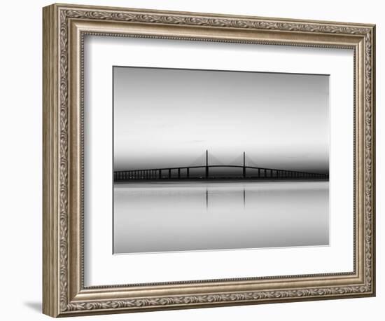 Sunshine Skyway Bridge over Tampa Bay from Fort De Soto Park, Florida, USA-Adam Jones-Framed Photographic Print