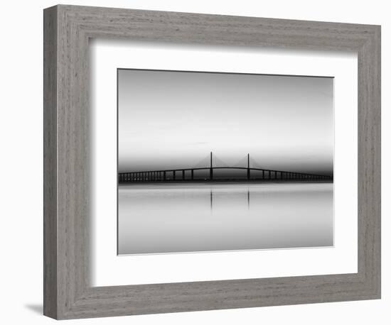 Sunshine Skyway Bridge over Tampa Bay from Fort De Soto Park, Florida, USA-Adam Jones-Framed Photographic Print