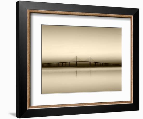 Sunshine Skyway Bridge over Tampa Bay from Fort De Soto Park, Florida, USA-Adam Jones-Framed Photographic Print