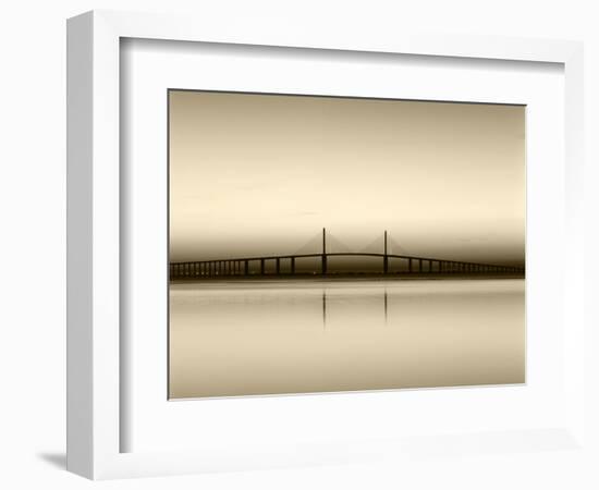 Sunshine Skyway Bridge over Tampa Bay from Fort De Soto Park, Florida, USA-Adam Jones-Framed Photographic Print