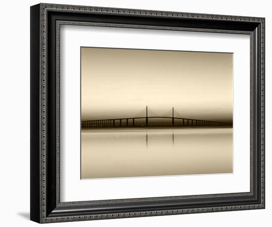 Sunshine Skyway Bridge over Tampa Bay from Fort De Soto Park, Florida, USA-Adam Jones-Framed Photographic Print