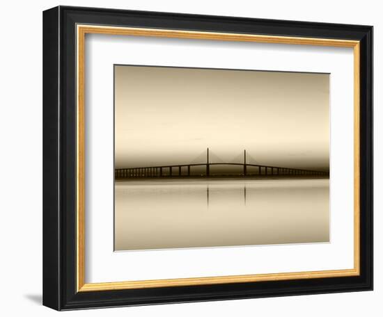 Sunshine Skyway Bridge over Tampa Bay from Fort De Soto Park, Florida, USA-Adam Jones-Framed Photographic Print