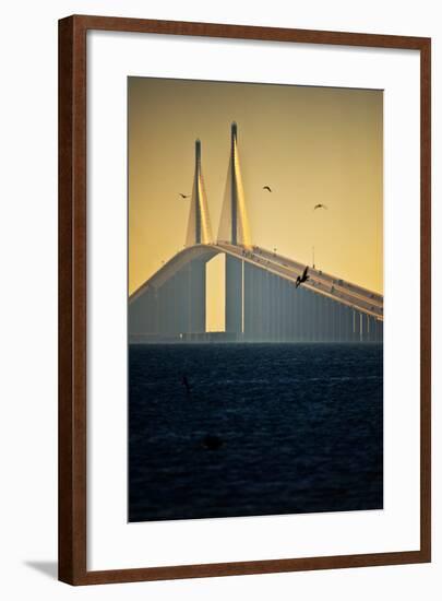 Sunshine Skyway Bridge spanning Tampa Bay, Florida, USA-null-Framed Photographic Print