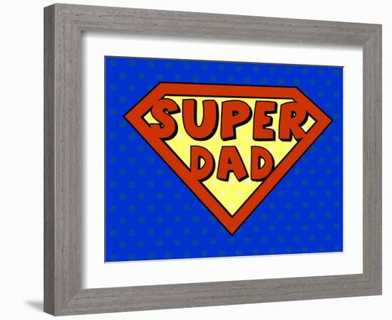 Super Dad Shield in Pop Art Style-PiXXart-Framed Art Print