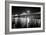 Super full moon rising in San Francisco Embarcadero pier over the Bay Bridge in the evening-David Chang-Framed Photographic Print