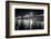 Super full moon rising in San Francisco Embarcadero pier over the Bay Bridge in the evening-David Chang-Framed Photographic Print