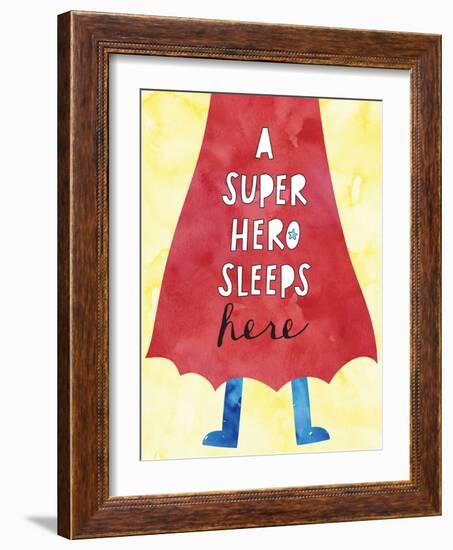 Super Hero Sleeps Here-Jennifer McCully-Framed Art Print