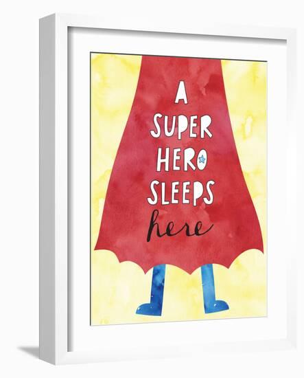 Super Hero Sleeps Here-Jennifer McCully-Framed Art Print