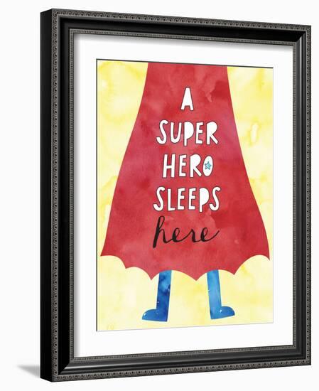 Super Hero Sleeps Here-Jennifer McCully-Framed Art Print