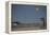 Super Moon and Lifeguard Sign Seen on Atlantic Beach on Long Island, NY-null-Framed Stretched Canvas