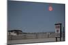 Super Moon and Lifeguard Sign Seen on Atlantic Beach on Long Island, NY-null-Mounted Photo