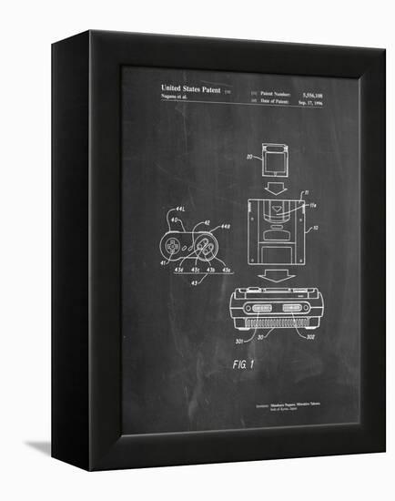 Super Nintendo Console Remote and Cartridge Patent-Cole Borders-Framed Stretched Canvas