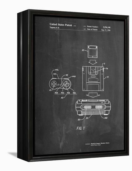 Super Nintendo Console Remote and Cartridge Patent-Cole Borders-Framed Stretched Canvas