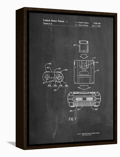 Super Nintendo Console Remote and Cartridge Patent-Cole Borders-Framed Stretched Canvas