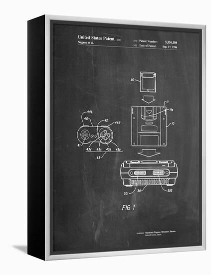 Super Nintendo Console Remote and Cartridge Patent-Cole Borders-Framed Stretched Canvas