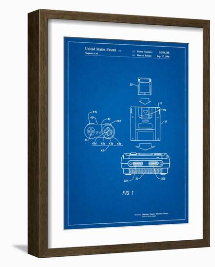 Super Nintendo Console Remote and Cartridge Patent-Cole Borders-Framed Art Print