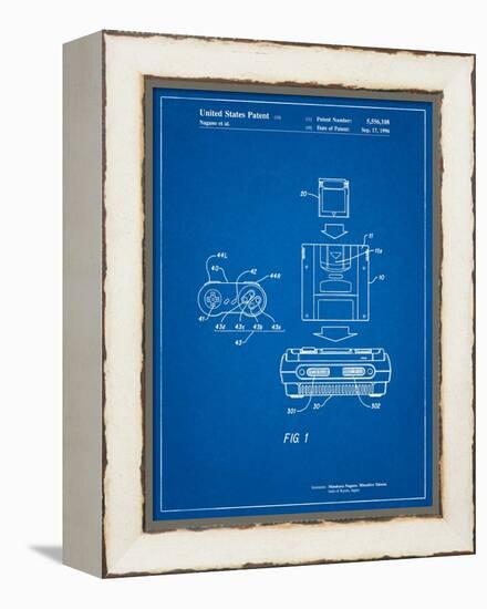 Super Nintendo Console Remote and Cartridge Patent-Cole Borders-Framed Stretched Canvas