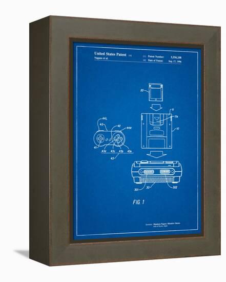 Super Nintendo Console Remote and Cartridge Patent-Cole Borders-Framed Stretched Canvas