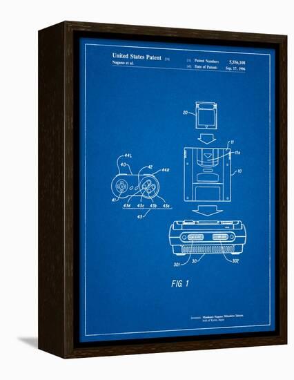 Super Nintendo Console Remote and Cartridge Patent-Cole Borders-Framed Stretched Canvas