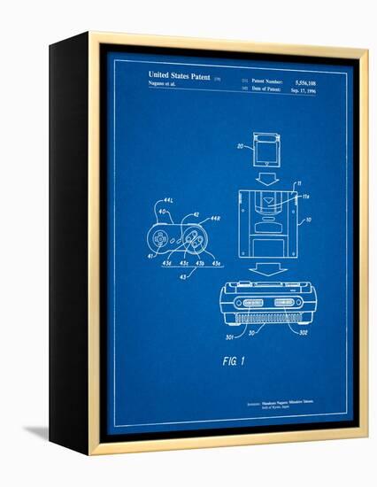 Super Nintendo Console Remote and Cartridge Patent-Cole Borders-Framed Stretched Canvas