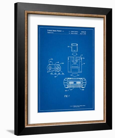 Super Nintendo Console Remote and Cartridge Patent-Cole Borders-Framed Premium Giclee Print