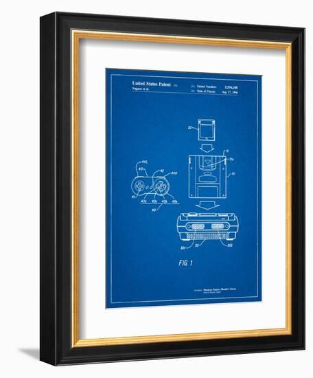 Super Nintendo Console Remote and Cartridge Patent-Cole Borders-Framed Premium Giclee Print