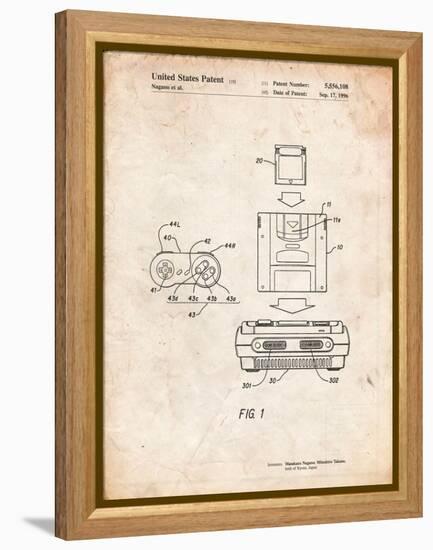 Super Nintendo Console Remote and Cartridge Patent-Cole Borders-Framed Stretched Canvas