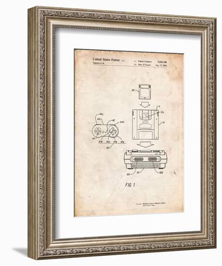 Super Nintendo Console Remote and Cartridge Patent-Cole Borders-Framed Premium Giclee Print