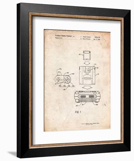 Super Nintendo Console Remote and Cartridge Patent-Cole Borders-Framed Premium Giclee Print