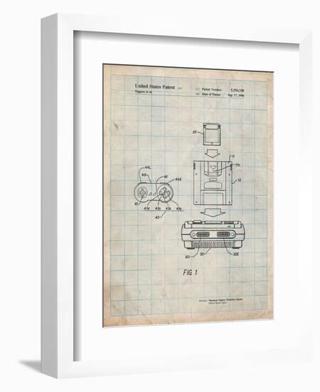 Super Nintendo Console Remote and Cartridge Patent-Cole Borders-Framed Premium Giclee Print