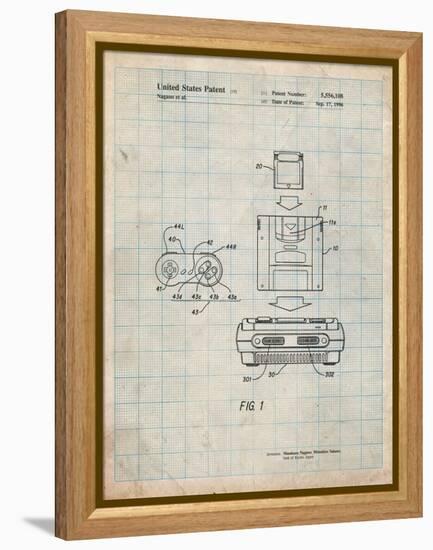 Super Nintendo Console Remote and Cartridge Patent-Cole Borders-Framed Stretched Canvas