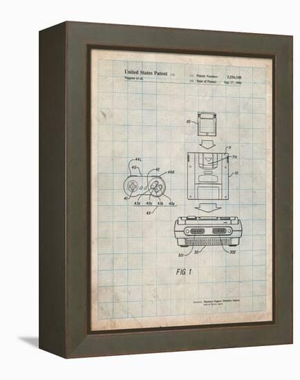 Super Nintendo Console Remote and Cartridge Patent-Cole Borders-Framed Stretched Canvas