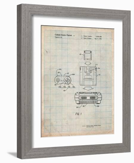 Super Nintendo Console Remote and Cartridge Patent-Cole Borders-Framed Art Print