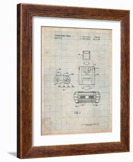 Super Nintendo Console Remote and Cartridge Patent-Cole Borders-Framed Art Print