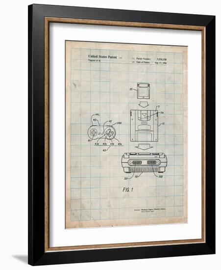 Super Nintendo Console Remote and Cartridge Patent-Cole Borders-Framed Art Print