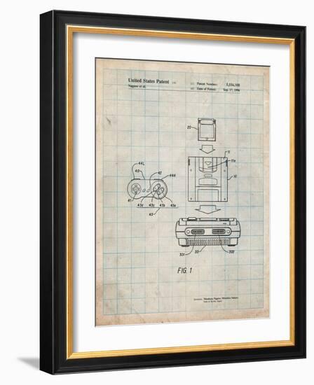 Super Nintendo Console Remote and Cartridge Patent-Cole Borders-Framed Art Print