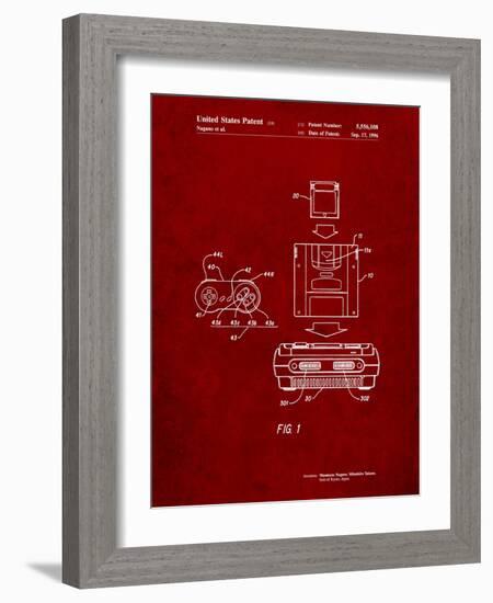 Super Nintendo Console Remote and Cartridge Patent-Cole Borders-Framed Art Print