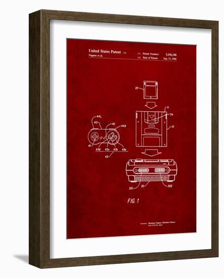 Super Nintendo Console Remote and Cartridge Patent-Cole Borders-Framed Art Print