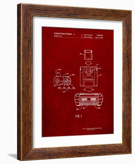 Super Nintendo Console Remote and Cartridge Patent-Cole Borders-Framed Art Print