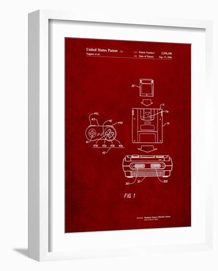 Super Nintendo Console Remote and Cartridge Patent-Cole Borders-Framed Art Print