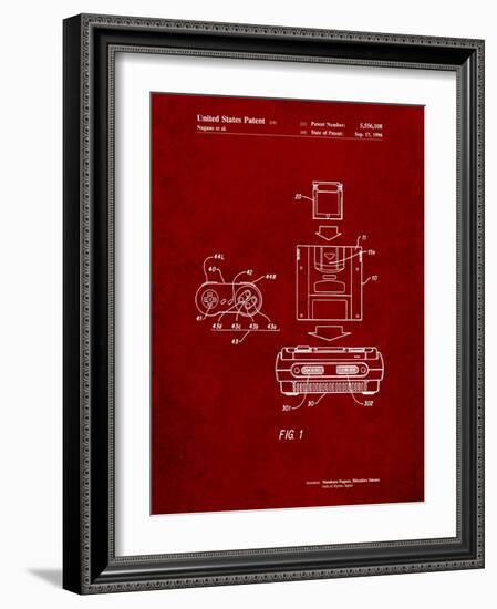 Super Nintendo Console Remote and Cartridge Patent-Cole Borders-Framed Art Print