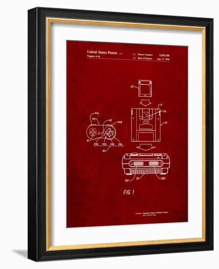 Super Nintendo Console Remote and Cartridge Patent-Cole Borders-Framed Art Print