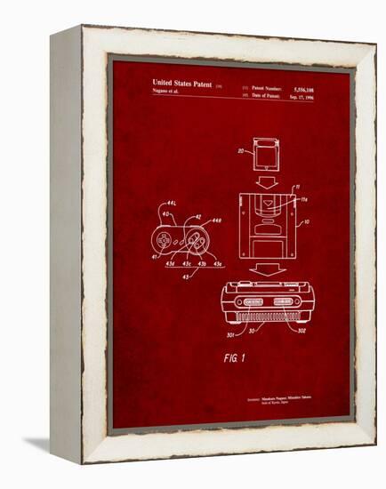 Super Nintendo Console Remote and Cartridge Patent-Cole Borders-Framed Stretched Canvas