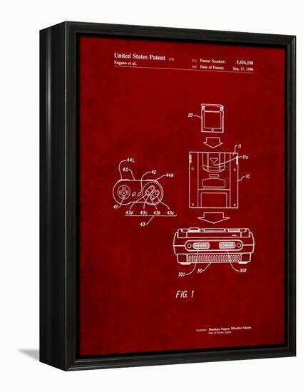 Super Nintendo Console Remote and Cartridge Patent-Cole Borders-Framed Stretched Canvas