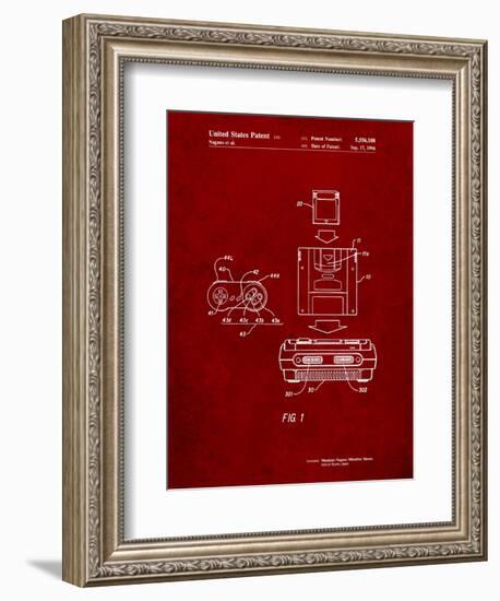 Super Nintendo Console Remote and Cartridge Patent-Cole Borders-Framed Premium Giclee Print