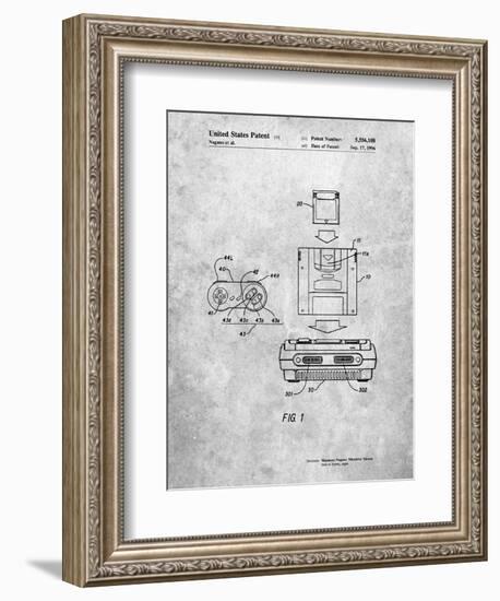 Super Nintendo Console Remote and Cartridge Patent-Cole Borders-Framed Premium Giclee Print