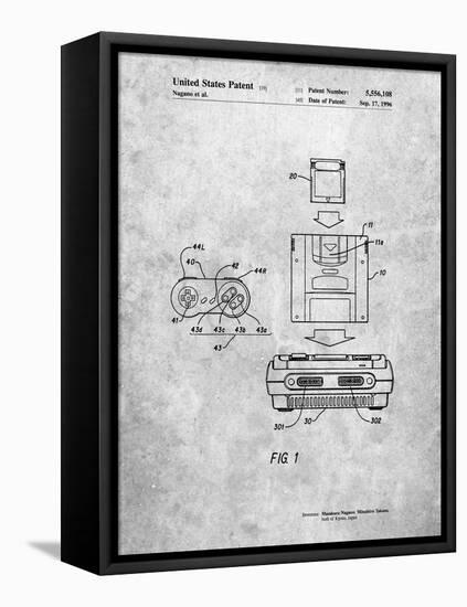 Super Nintendo Console Remote and Cartridge Patent-Cole Borders-Framed Stretched Canvas