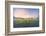 Super Wide Angle View of Golf Ball on Tee with Desert Fairway and Stunning Arizona Sunset in Backgr-BCFC-Framed Photographic Print